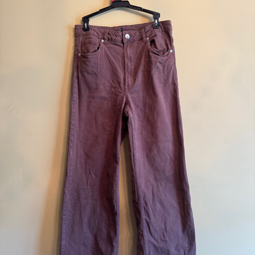 brown wide leg jeans
